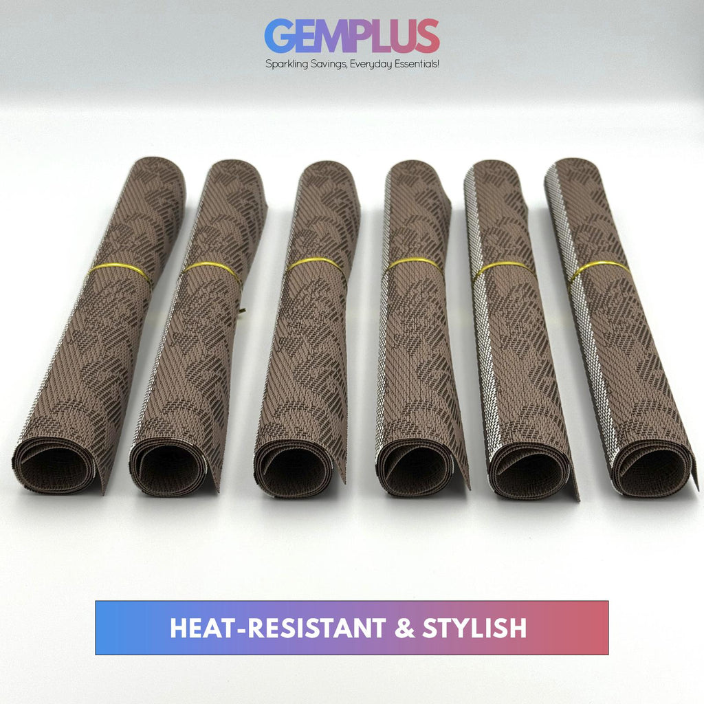 GEM+ | Premium 4/6 Piece Placemat Set Durable  Heat-Resistant Easy to Clean