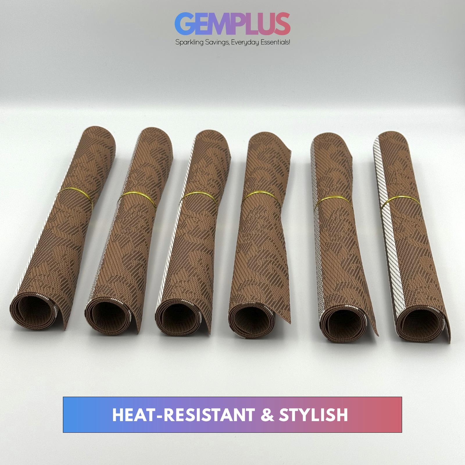 GEM+ | Premium 4/6 Piece Placemat Set Durable  Heat-Resistant Easy to Clean