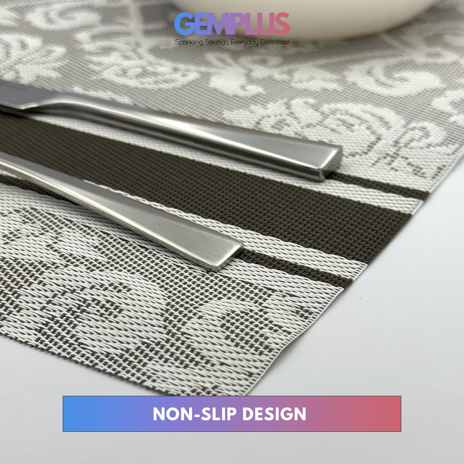 GEM+ | Premium 4/6 Piece Placemat Set Durable  Heat-Resistant Easy to Clean