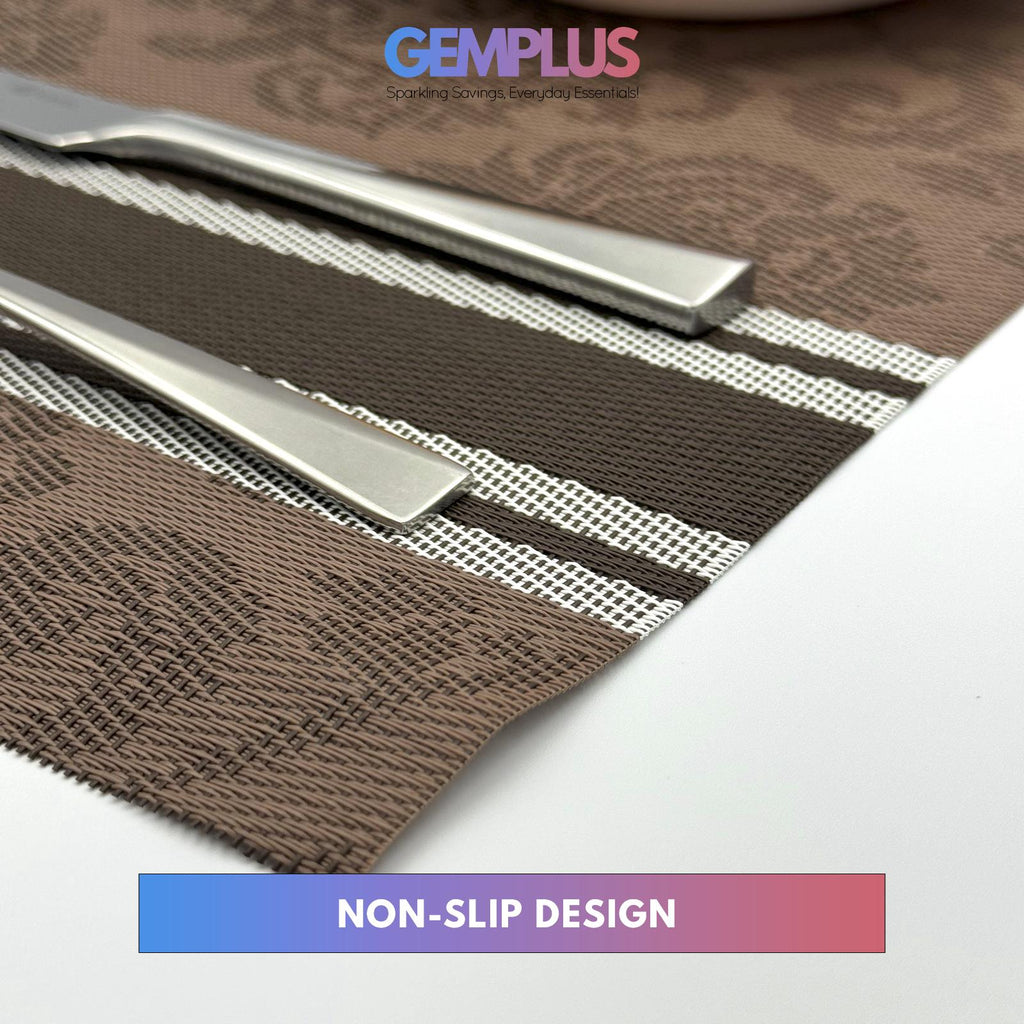 GEM+ | Premium 4/6 Piece Placemat Set Durable  Heat-Resistant Easy to Clean