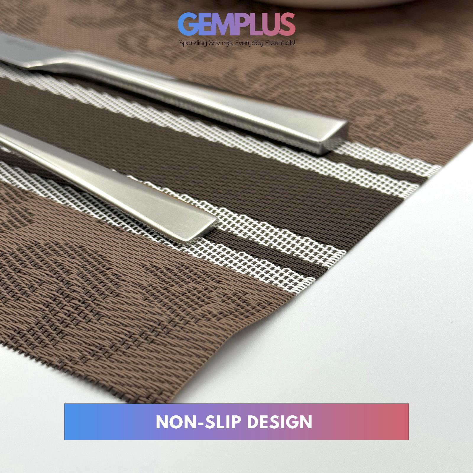 GEM+ | Premium 4/6 Piece Placemat Set Durable  Heat-Resistant Easy to Clean