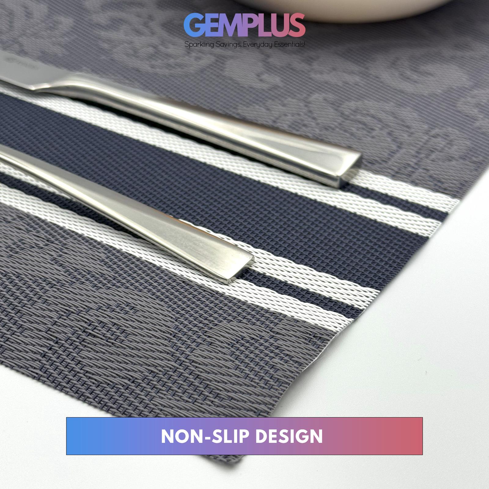 GEM+ | Premium 4/6 Piece Placemat Set Durable  Heat-Resistant Easy to Clean