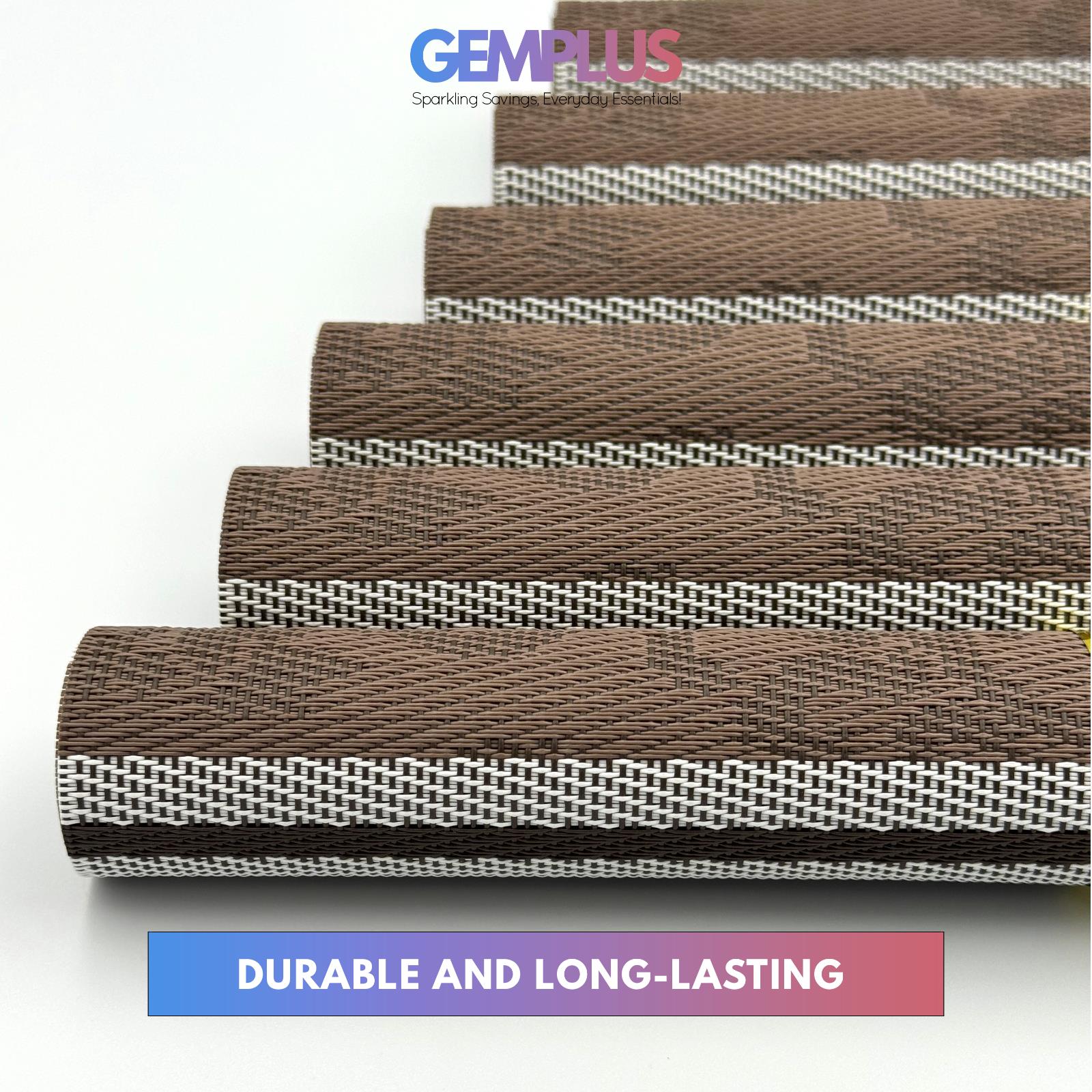 GEM+ | Premium 4/6 Piece Placemat Set Durable  Heat-Resistant Easy to Clean