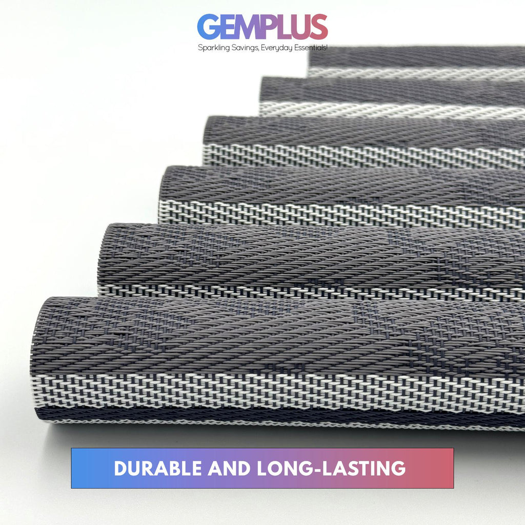 GEM+ | Premium 4/6 Piece Placemat Set Durable  Heat-Resistant Easy to Clean
