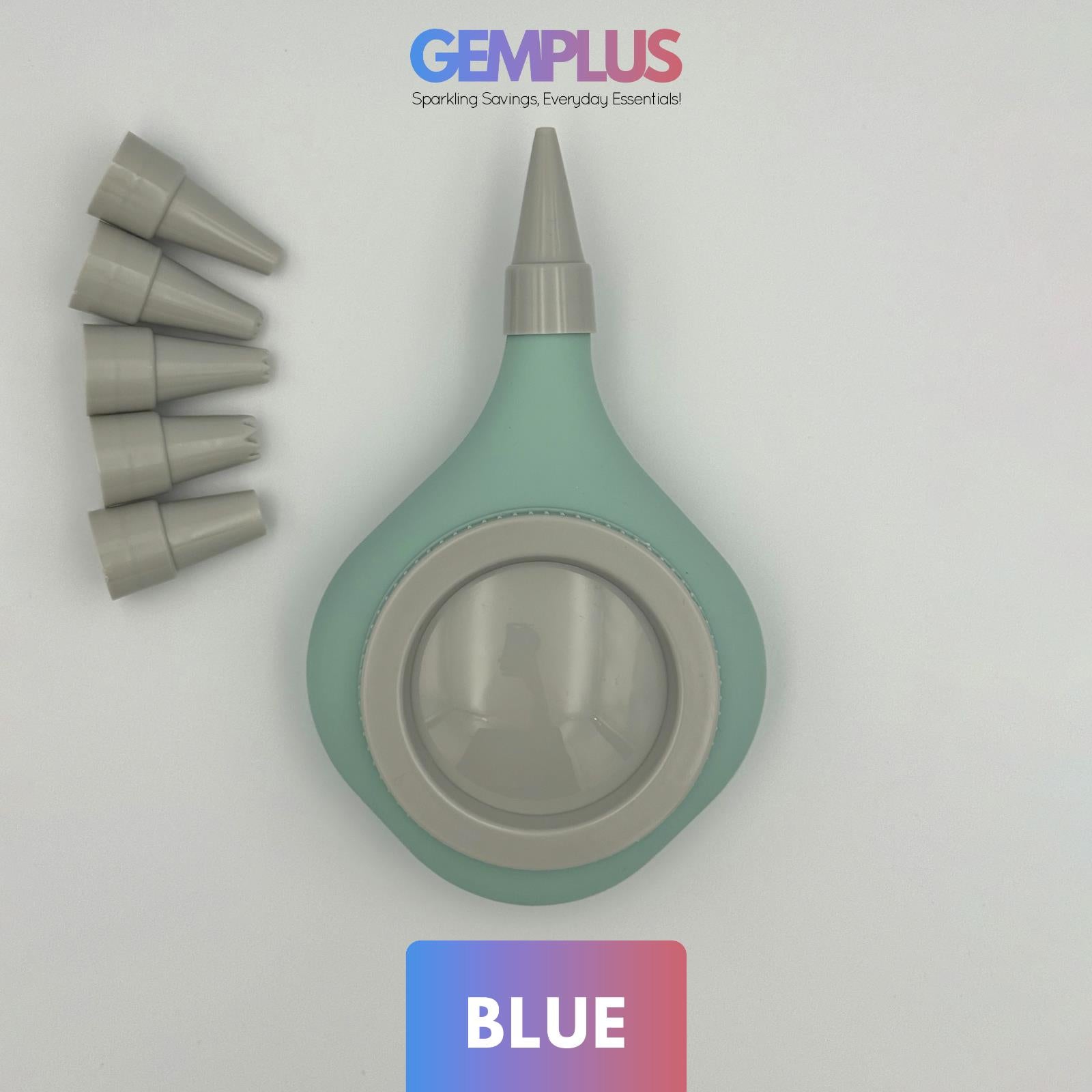 GEM+ | Cake Decor Piping Tool with 6pcs Nozzles/Tips – Reusable Pastry Icing Set