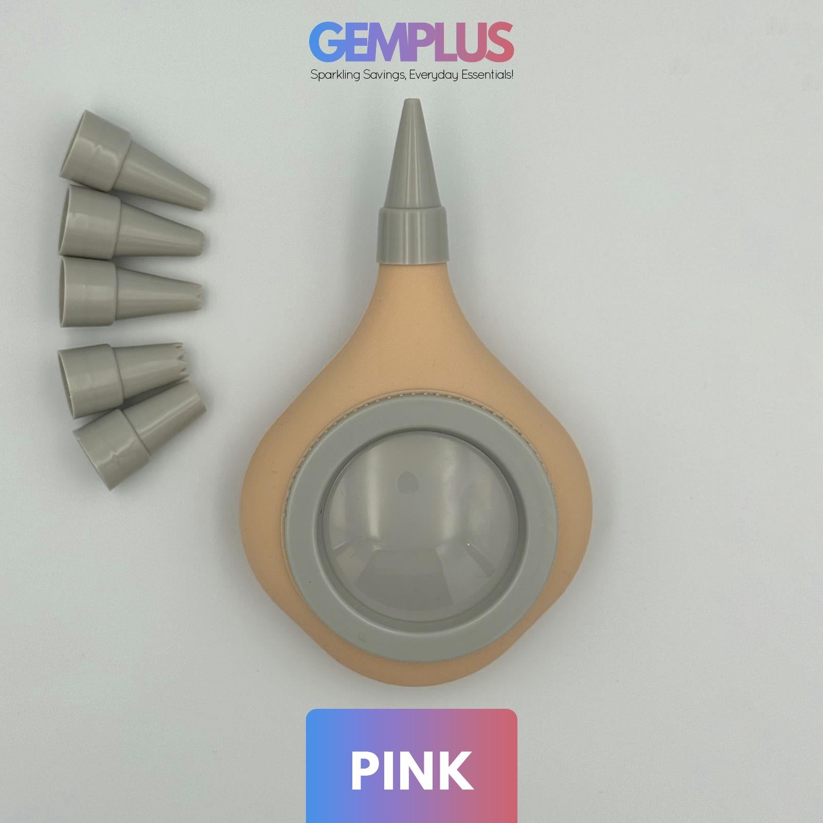 GEM+ | Cake Decor Piping Tool with 6pcs Nozzles/Tips – Reusable Pastry Icing Set