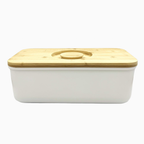 GEM+ | Bread Storage Bin Box with Eco Bamboo Cutting Board Lid Large Space