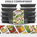 GEM+ | 20 x  Meal Prep 750 ML Containers Plastic Lunch Box Microwavable BPA Free