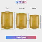 GEM+| 3pc Natural Bamboo Serving Tray Set Multifunctional Durable 3 Sizes