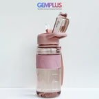 GEM+| 650ml Reusable Water Bottle with Straw BPA Leakproof Sports Gym Travel