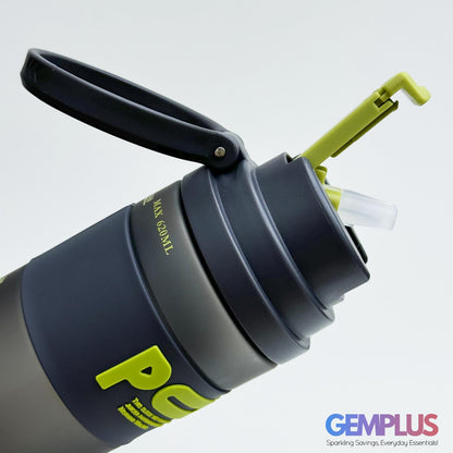 GEM+| 620ml Reusable Water Bottle with Straw BPA Leakproof Sports Gym Travel