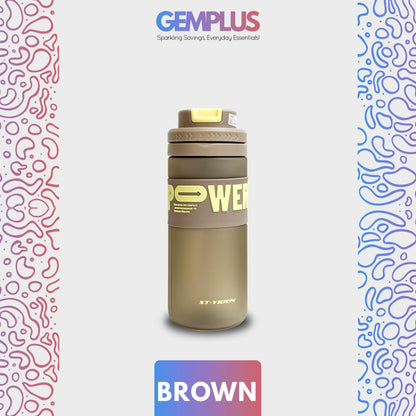 GEM+| 620ml Reusable Water Bottle with Straw BPA Leakproof Sports Gym Travel