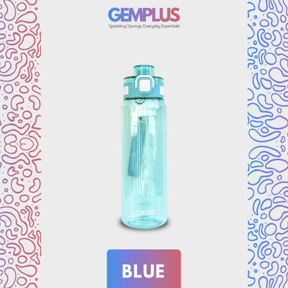 GEM+| 680ml Reusable Water Bottle with Straw BPA Leakproof Sports Gym Travel
