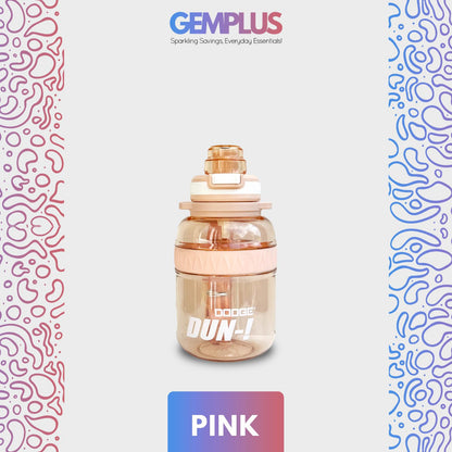 GEM+| 1 Liter Reusable Water Bottle with Straw BPA Leakproof Sports Gym Travel