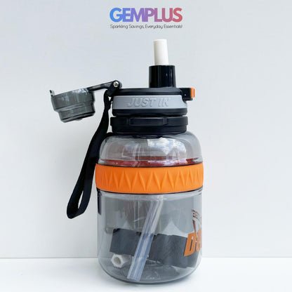 GEM+| 1 Liter Reusable Water Bottle with Straw BPA Leakproof Sports Gym Travel