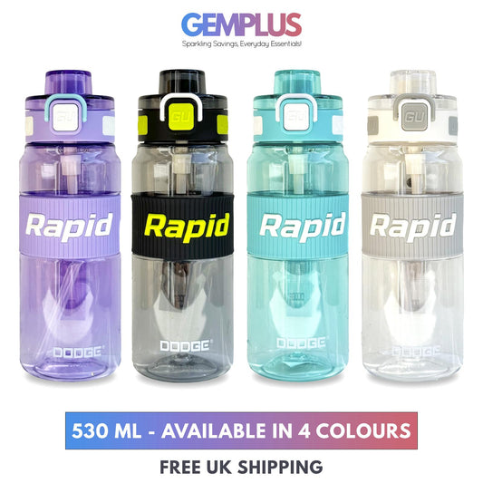 GEM+| 530 ML Reusable Water Bottle with Straw BPA Leakproof Sports Gym Travel