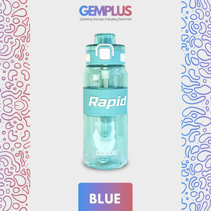 GEM+| 530 ML Reusable Water Bottle with Straw BPA Leakproof Sports Gym Travel