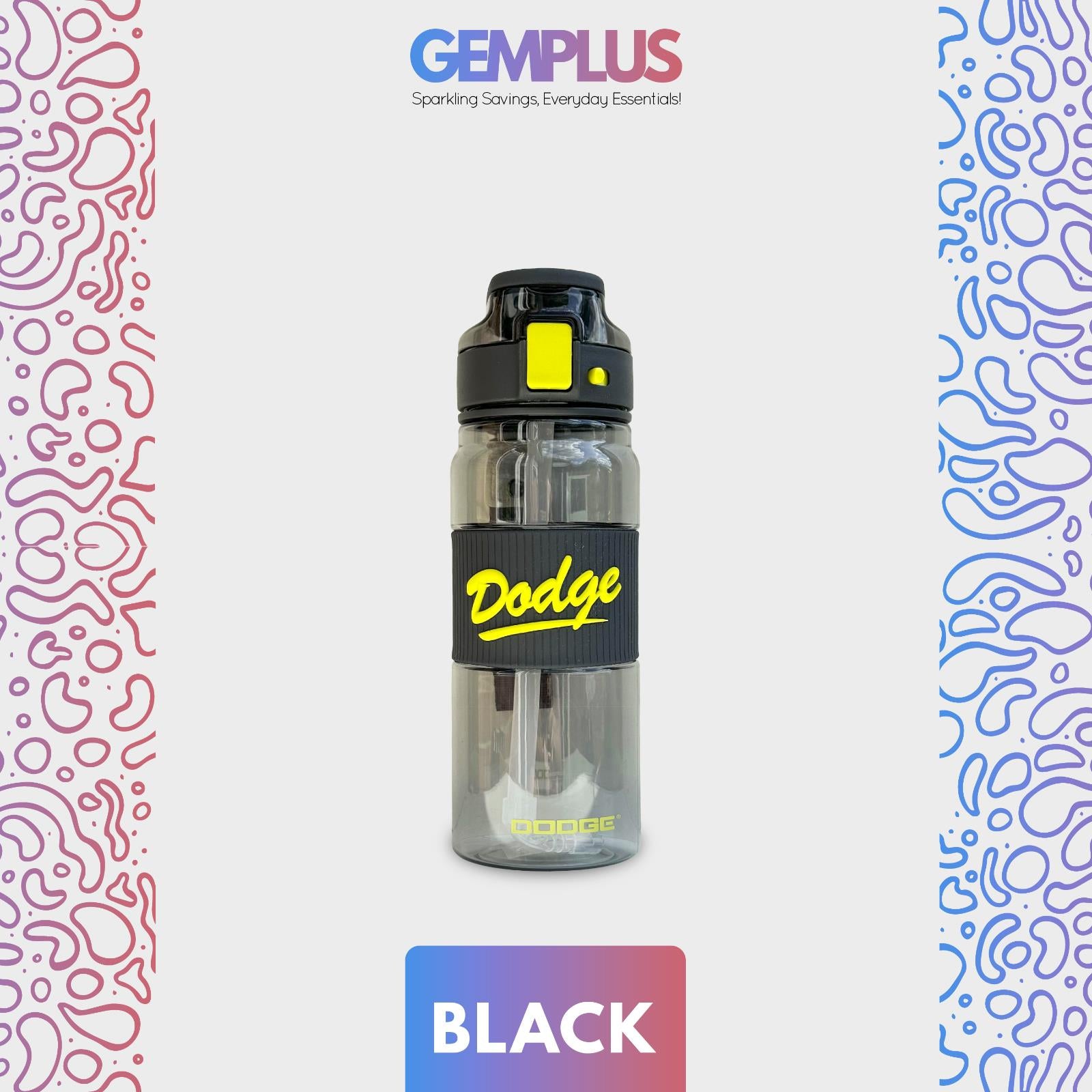 GEM+| 670 ML Reusable Water Bottle with Straw BPA Leakproof Sports Gym Travel