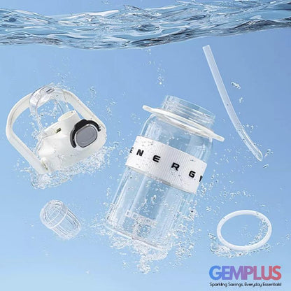 GEM+| 1.1 Liter Reusable Water Bottle with Straw BPA Leakproof Sports Gym Travel