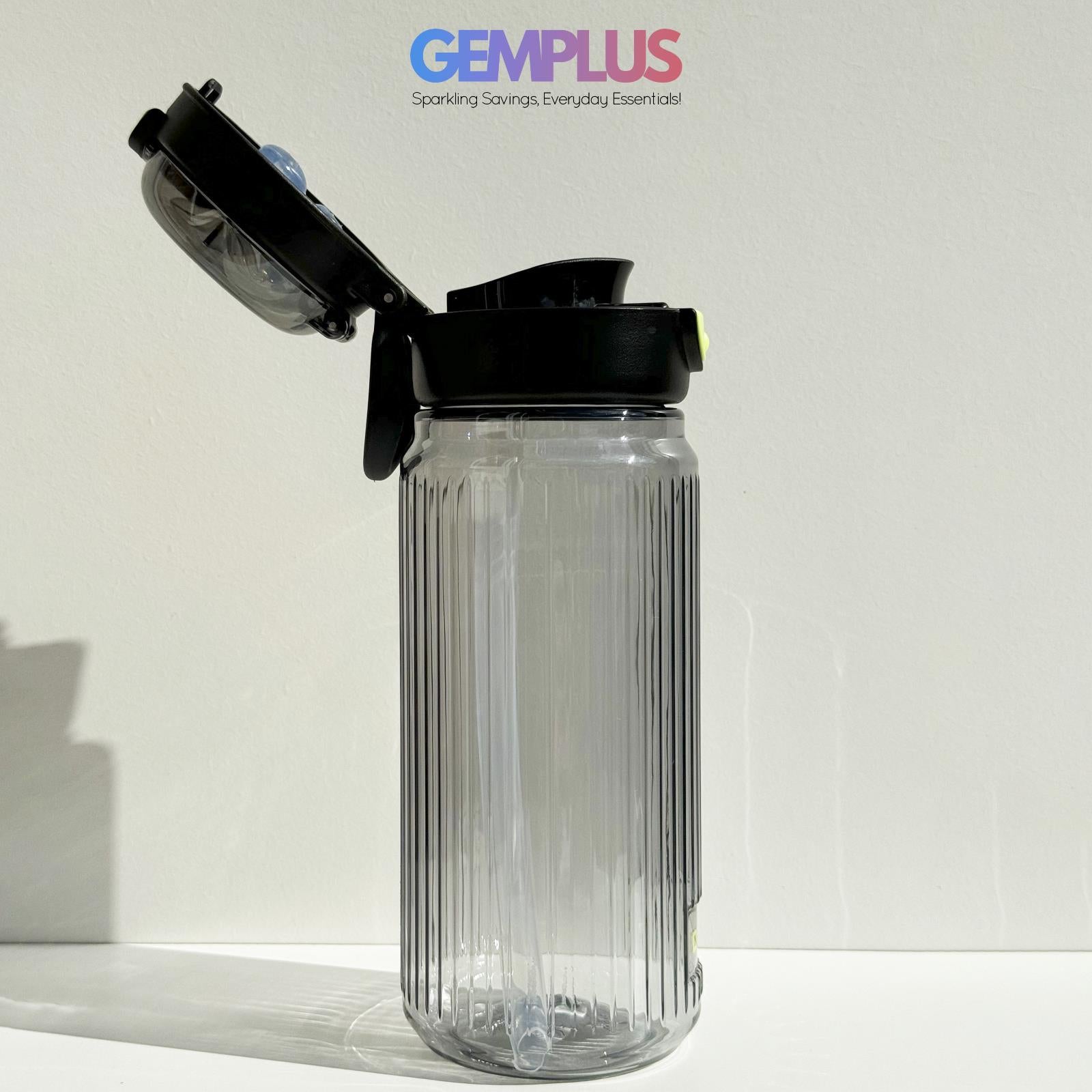 GEM+| 700 ML Reusable Water Bottle with Straw BPA Leakproof Sports Gym Travel
