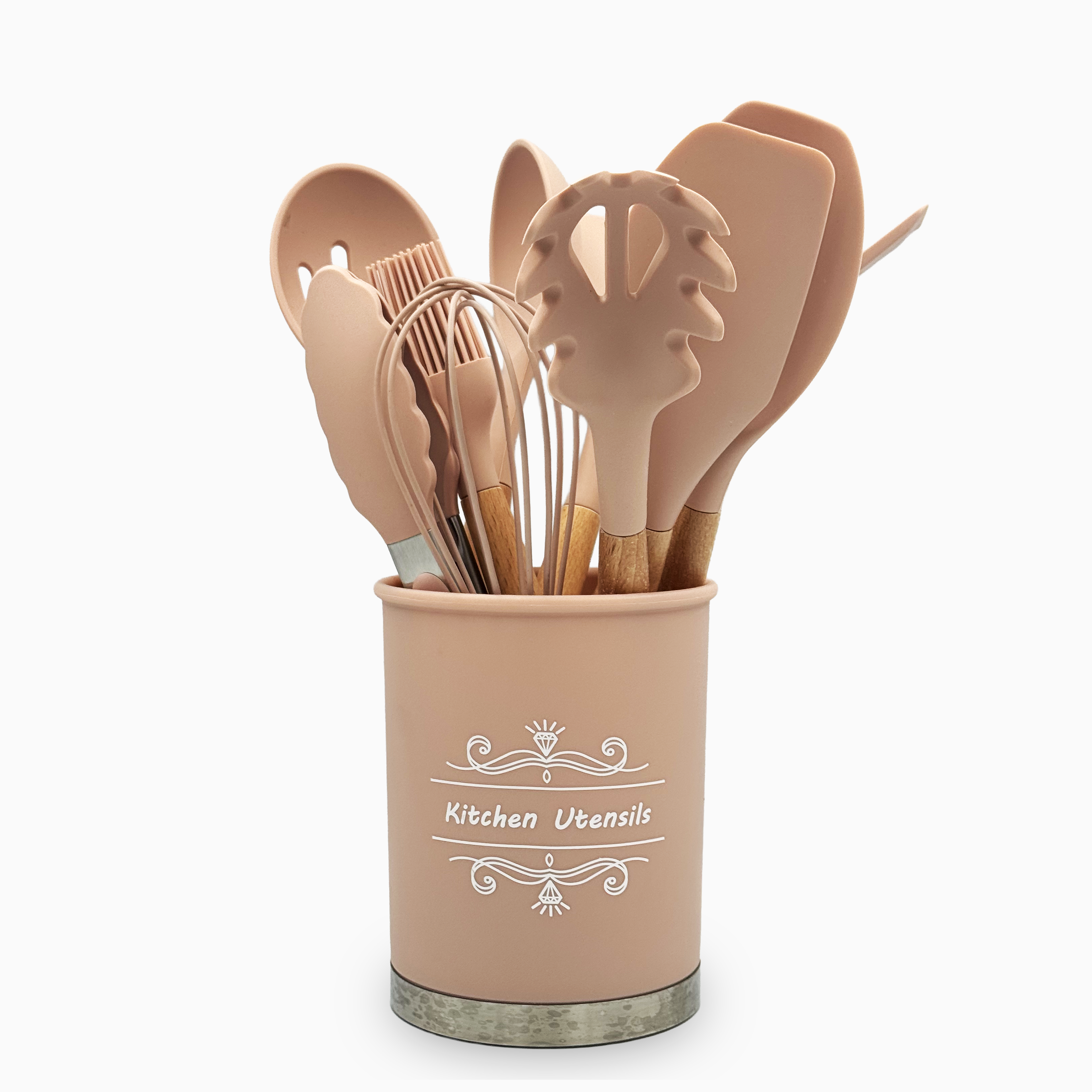 GEM+ | Premium 12-Piece Silicone Cooking & Baking Utensil Set – Non-Stick, BPA-Free, Pastel Pink