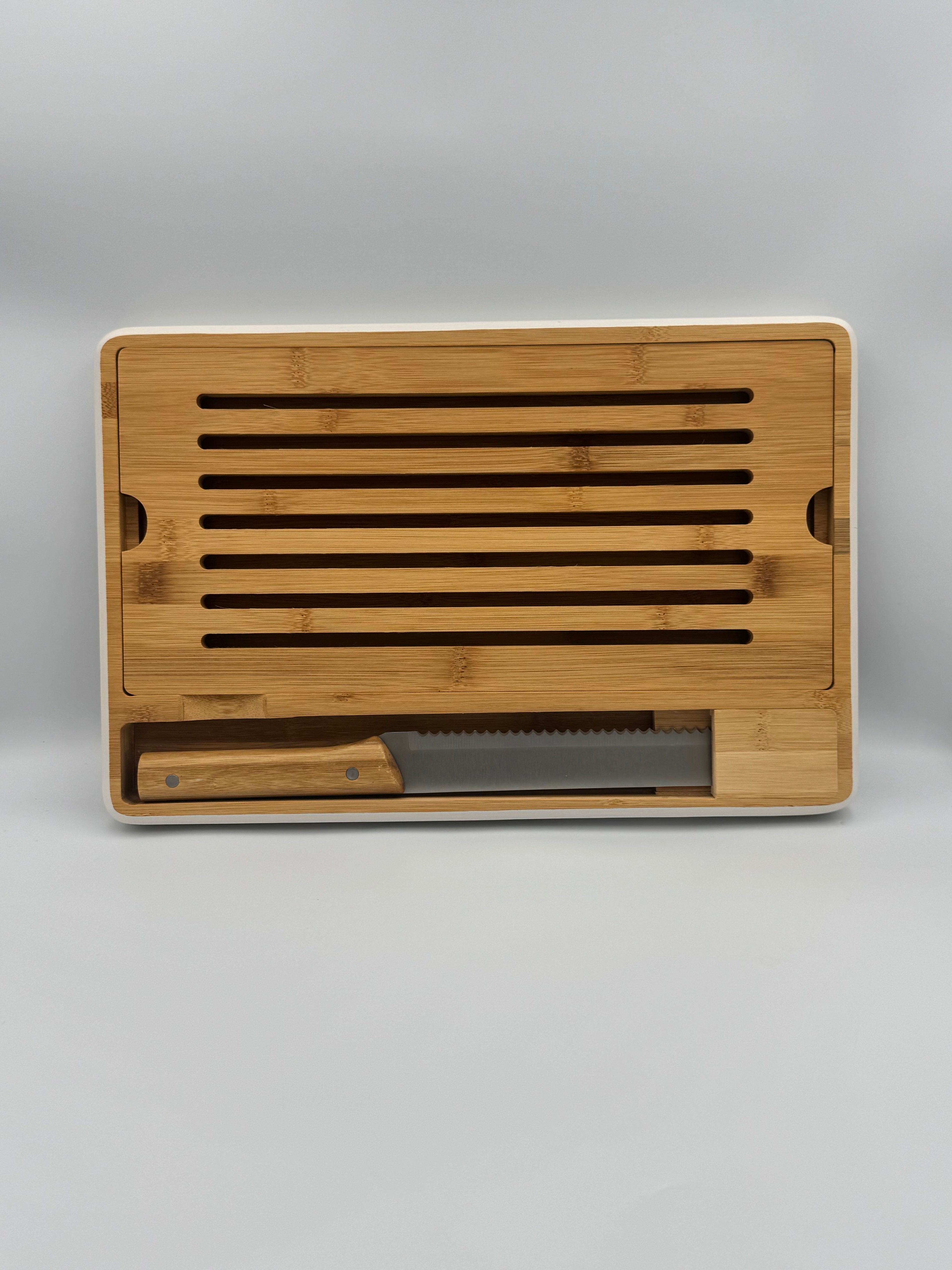 GEM+ | Bamboo Breadboard Set | Removable Slatted Tray | Eco-Friendly Kitchen