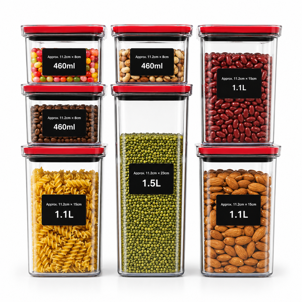 7-Piece Airtight Pantry Food Storage Containers