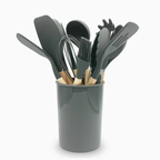 GEM+ | Premium 12-Piece Cooking & Baking Utensil Set Silicone Non-Stick BPA-FREE- Grey