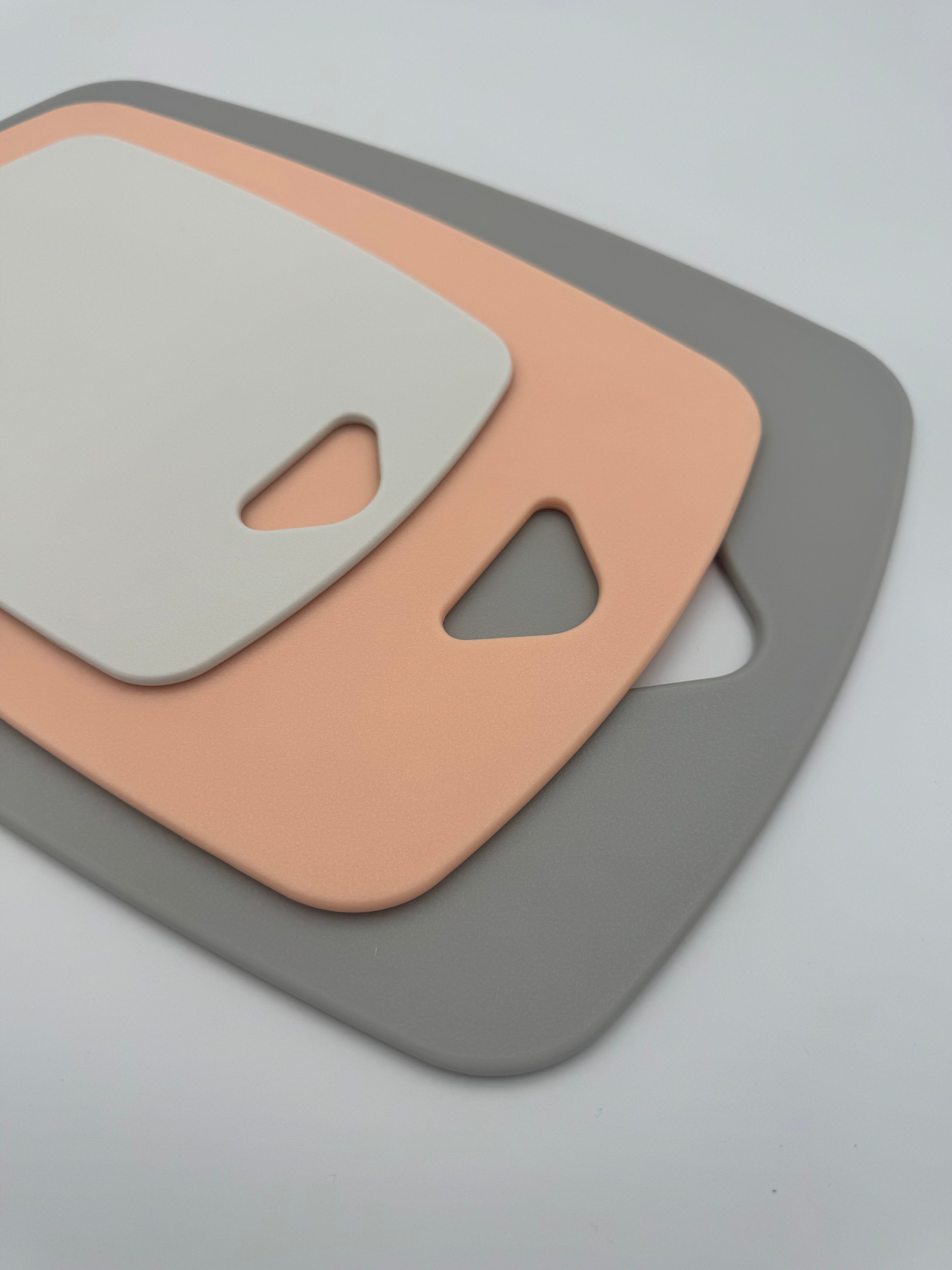 GEM+ | Premium 3 Pcs Color-Coded Chopping Board Set - Durable PP Material - Apricot Edition