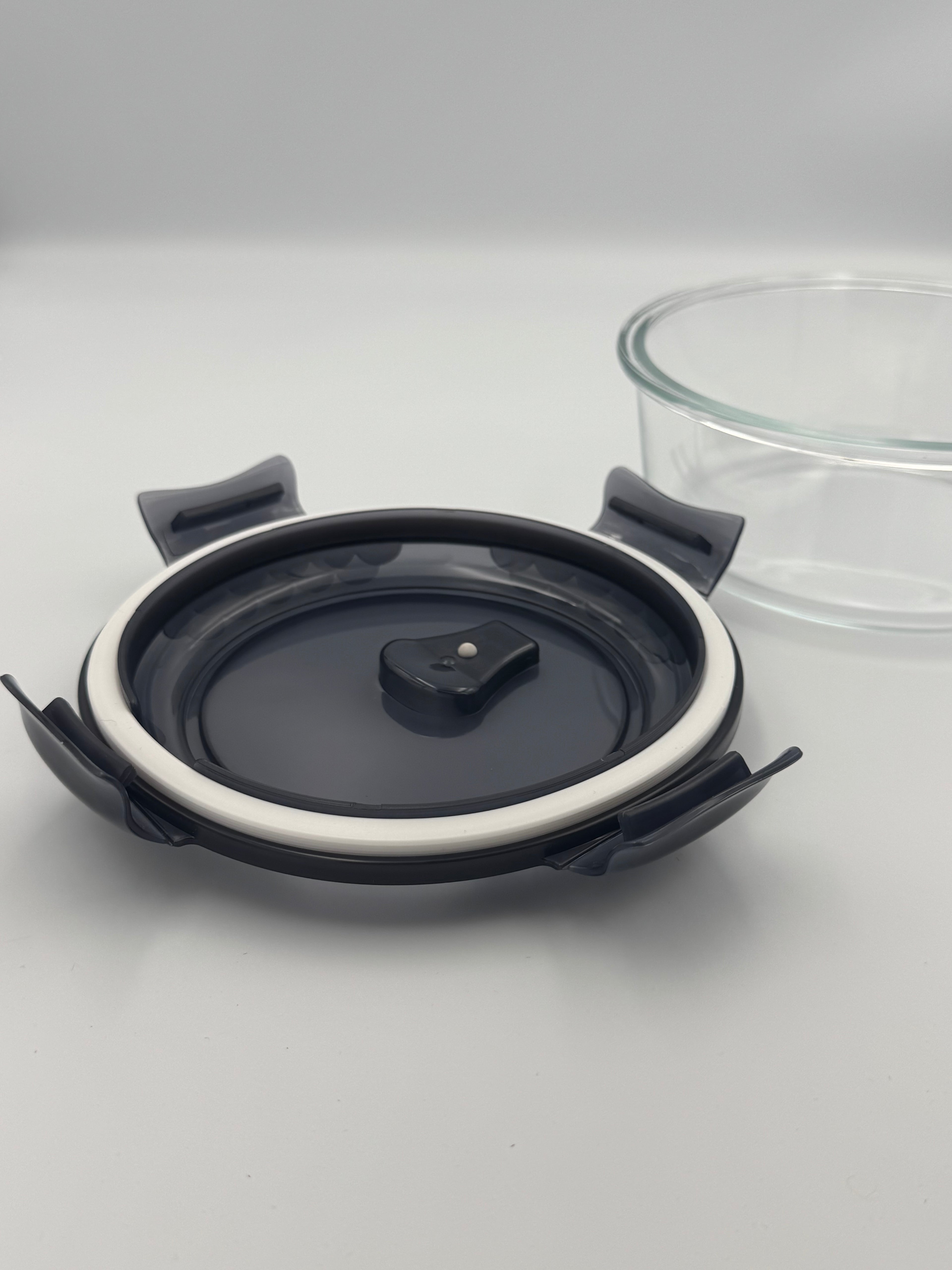 GEM+ | 3-Piece Glass Food Container Storage Set – BPA-Free Lock & Seal (Round)