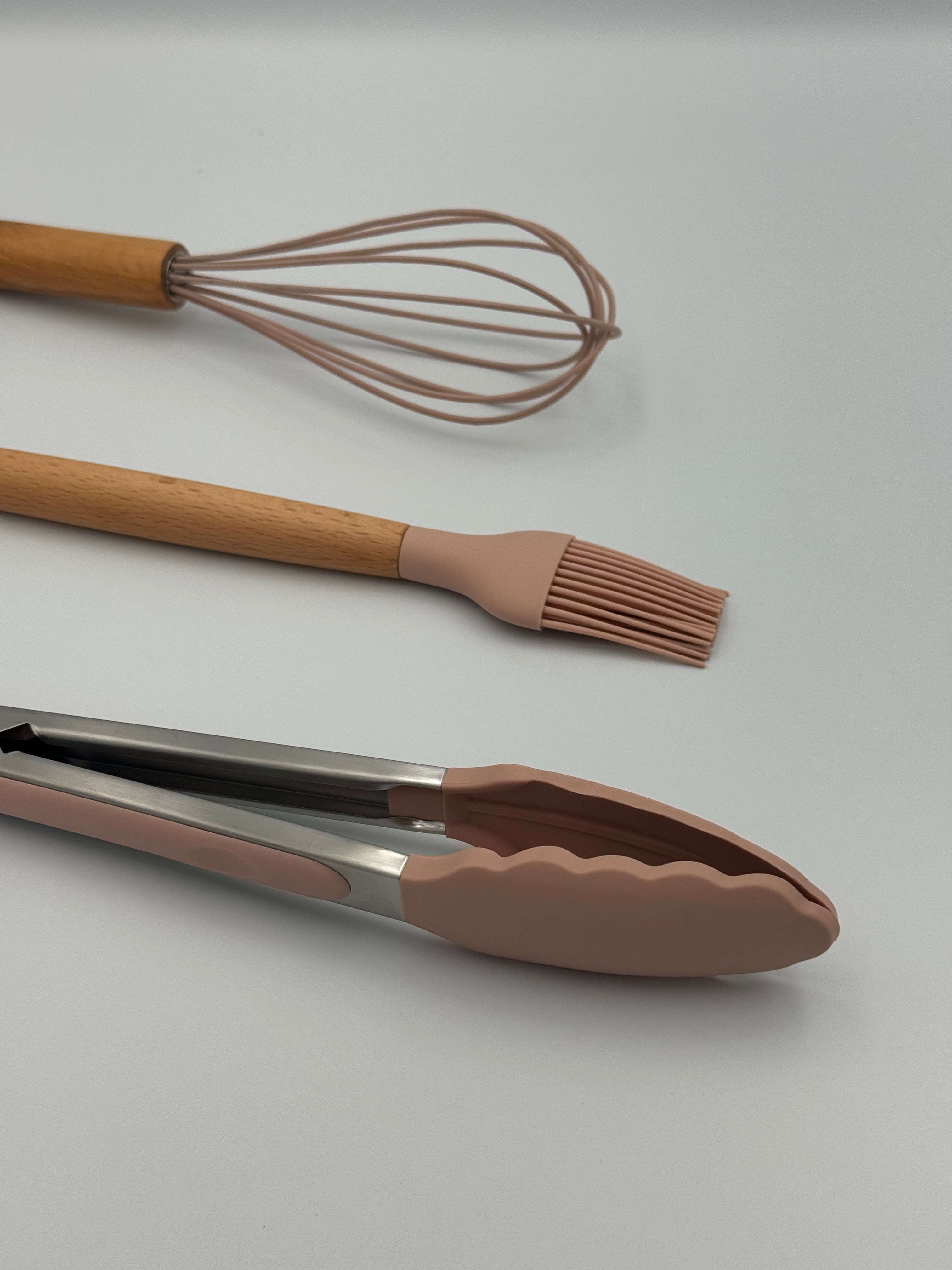 GEM+ | Premium 12-Piece Silicone Cooking & Baking Utensil Set – Non-Stick, BPA-Free, Pastel Pink