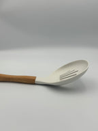 GEM+ | Premium 5 Pcs Wooden Silicone Utensil Set - Heat Resistant - Wood White