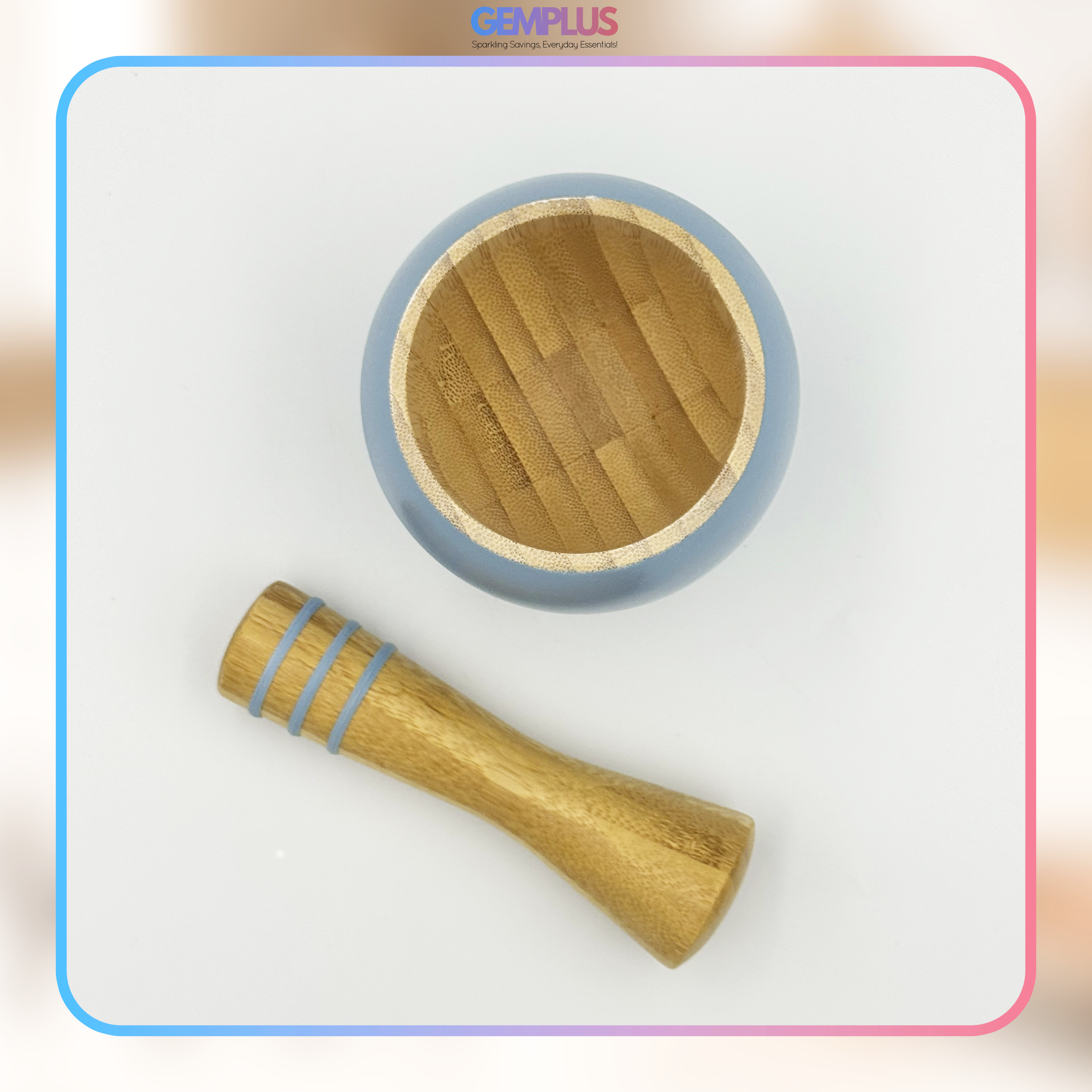 GEM+ | Bamboo Wood Mortar and Pestle Set