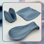 GEM+ | 5 Piece Silicone Kitchen Set – Heat Resistant Oven Mitt, Pot Holder, Spoon Rest & Trivet Set