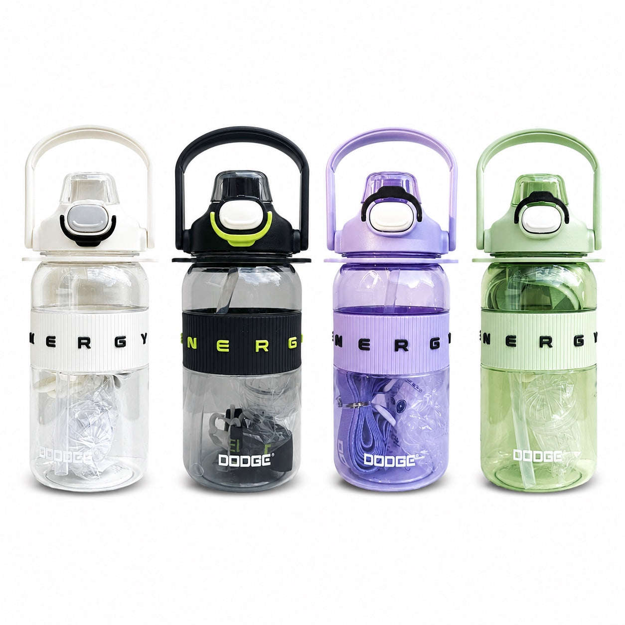 GEM+| 1.1 Liter Reusable Water Bottle with Straw BPA Leakproof Sports Gym Travel