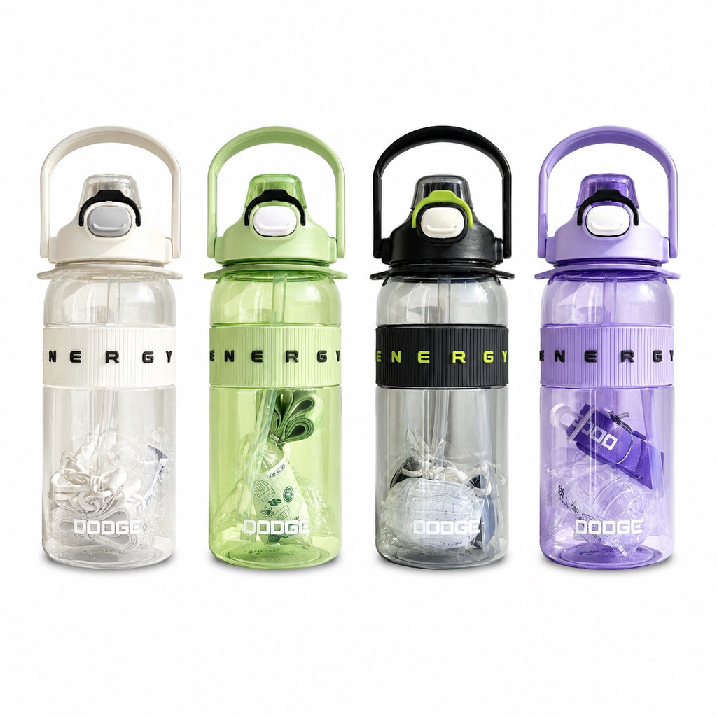 GEM+| 1.5 Liter Reusable Water Bottle with Straw BPA Leakproof Sports Gym Travel
