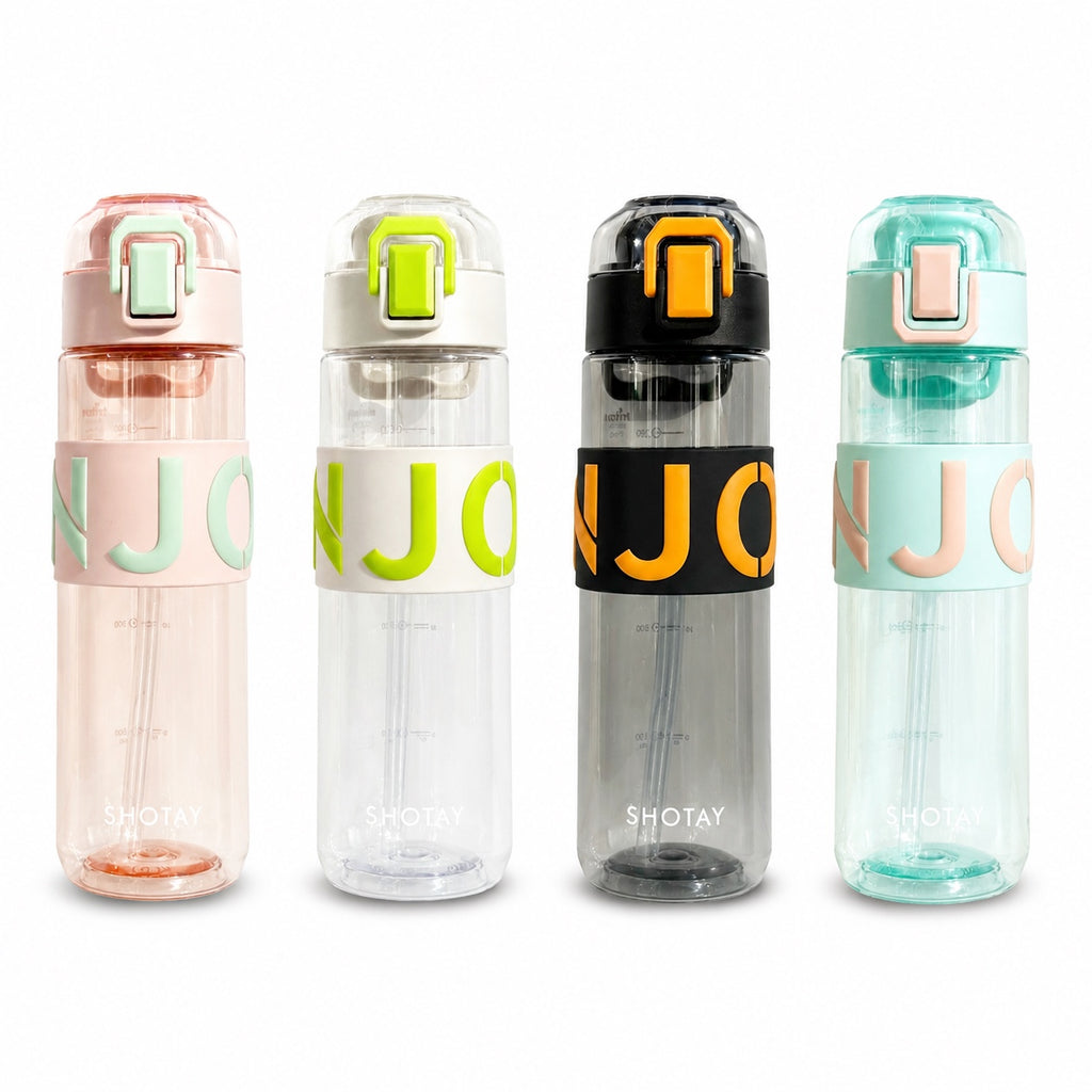 GEM+| 680 ML Reusable Water Bottle with Straw BPA Leakproof Sports Gym Travel