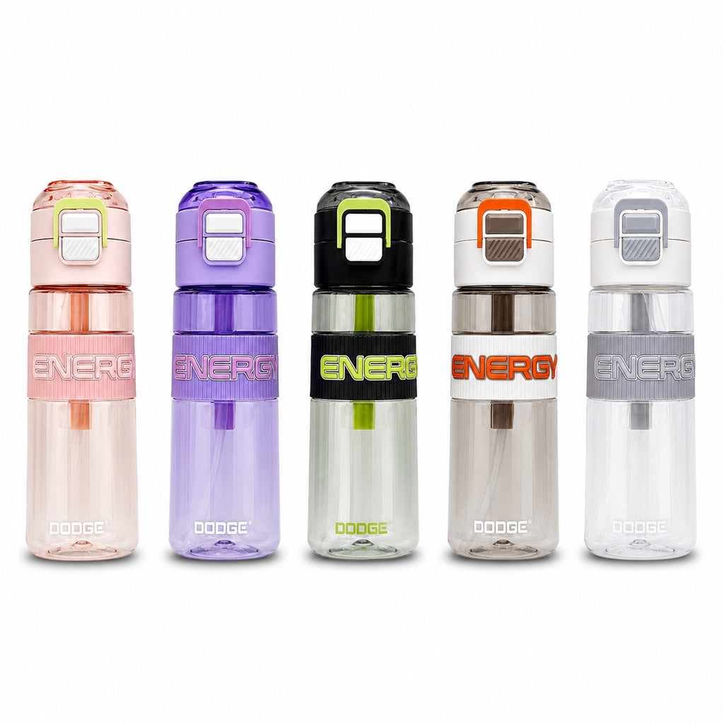 GEM+| 620 ML Reusable Water Bottle with Straw BPA Leakproof Sports Gym Travel