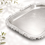 3 Silver-Plated Serving Trays for Bread & Desserts