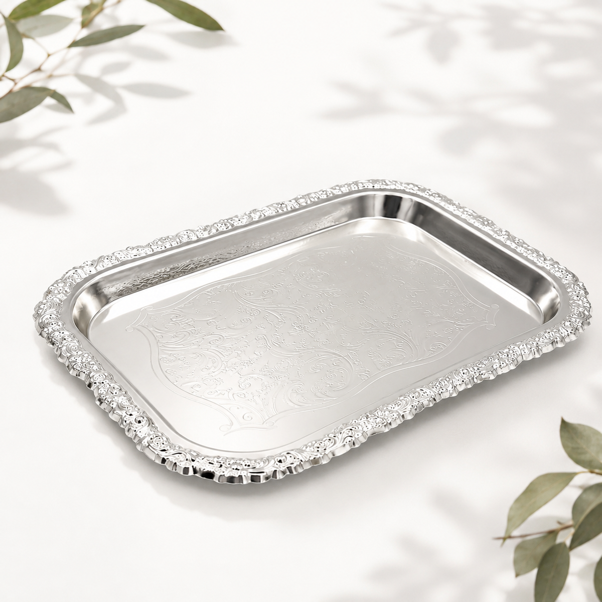 3 Silver-Plated Serving Trays for Bread & Desserts