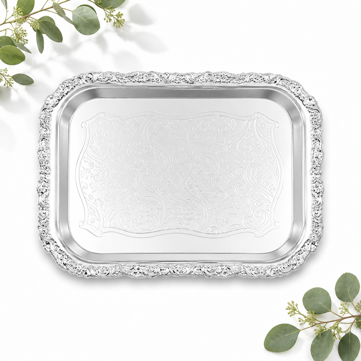 3 Silver-Plated Serving Trays for Bread & Desserts