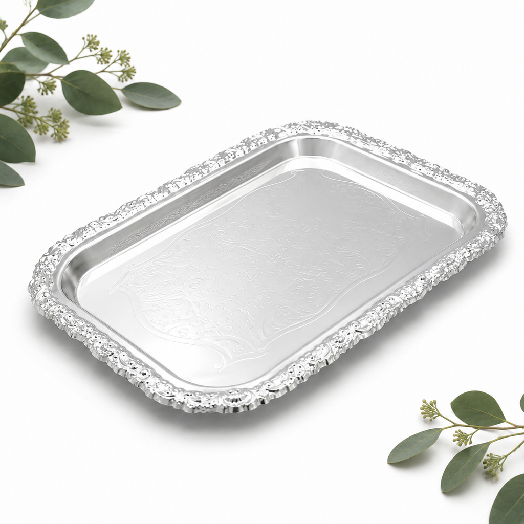3 Silver-Plated Serving Trays for Bread & Desserts