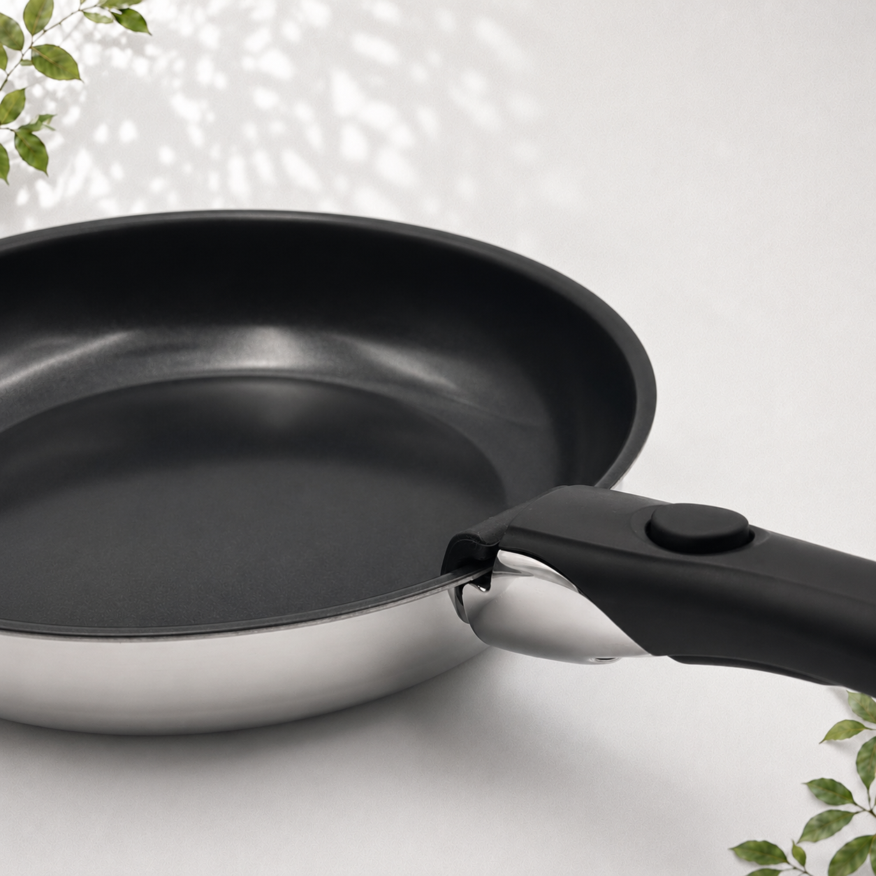 GEM+| 15PCS Stainless Steel Granite Cookware Set with Detachable Handles