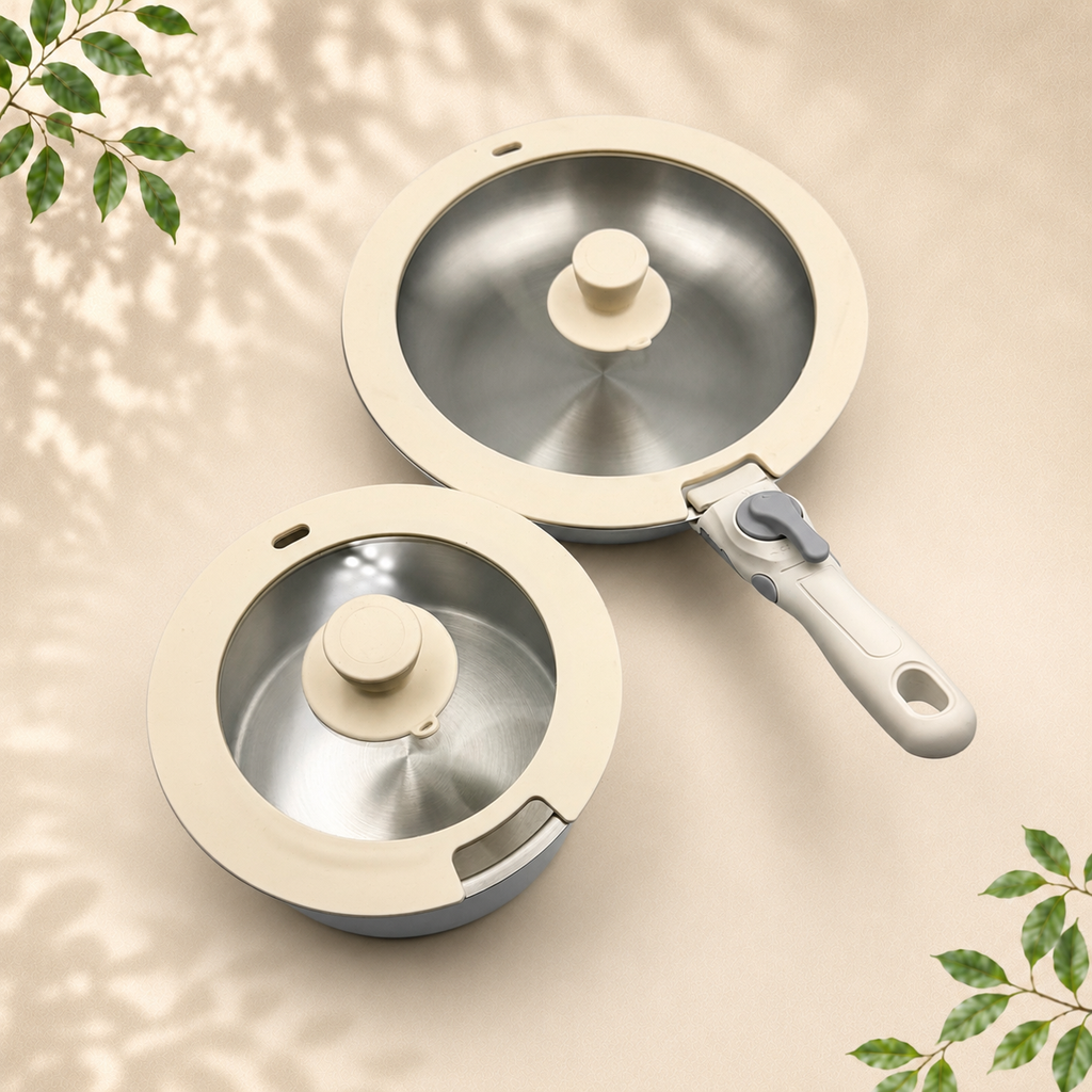 GEM+ | Stainless Steel Detachable Cookware Set with Removable Handles