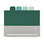 GEM+ | Chopping Boards Set of 4 Green with Stand – Plastic Kitchen Cutting Boards with Holder