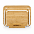 3 Bamboo Chopping Boards with Stand, White Trim