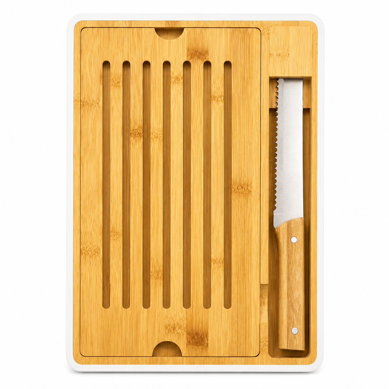 GEM+ | Bamboo Breadboard Set | Removable Slatted Tray | Eco-Friendly Kitchen