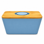 GEM+ | Bread Storage Bin Box with Eco Bamboo Cutting Board Lid – Extra Large – Blue