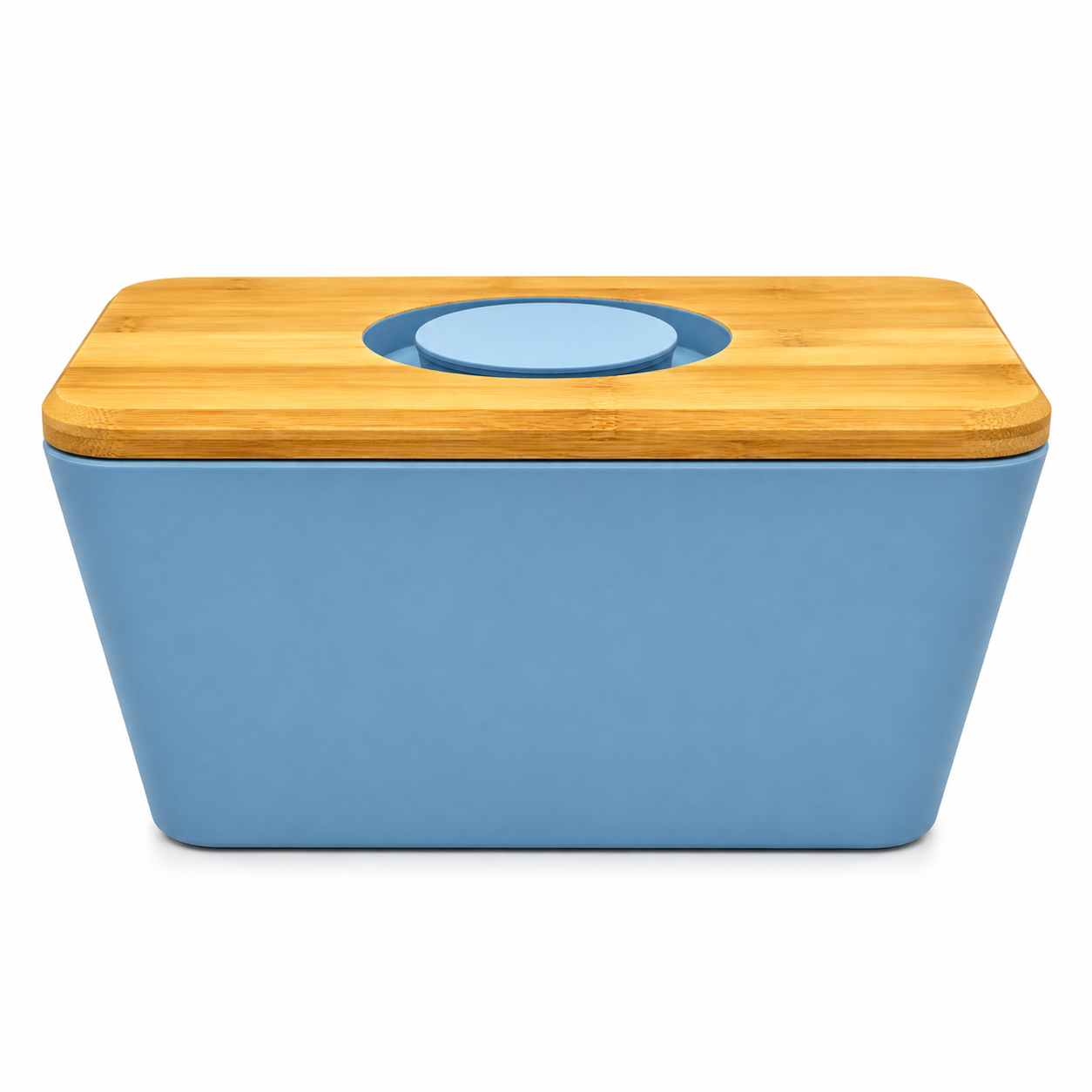 GEM+ | Bread Storage Bin Box with Eco Bamboo Cutting Board Lid – Extra Large – Blue