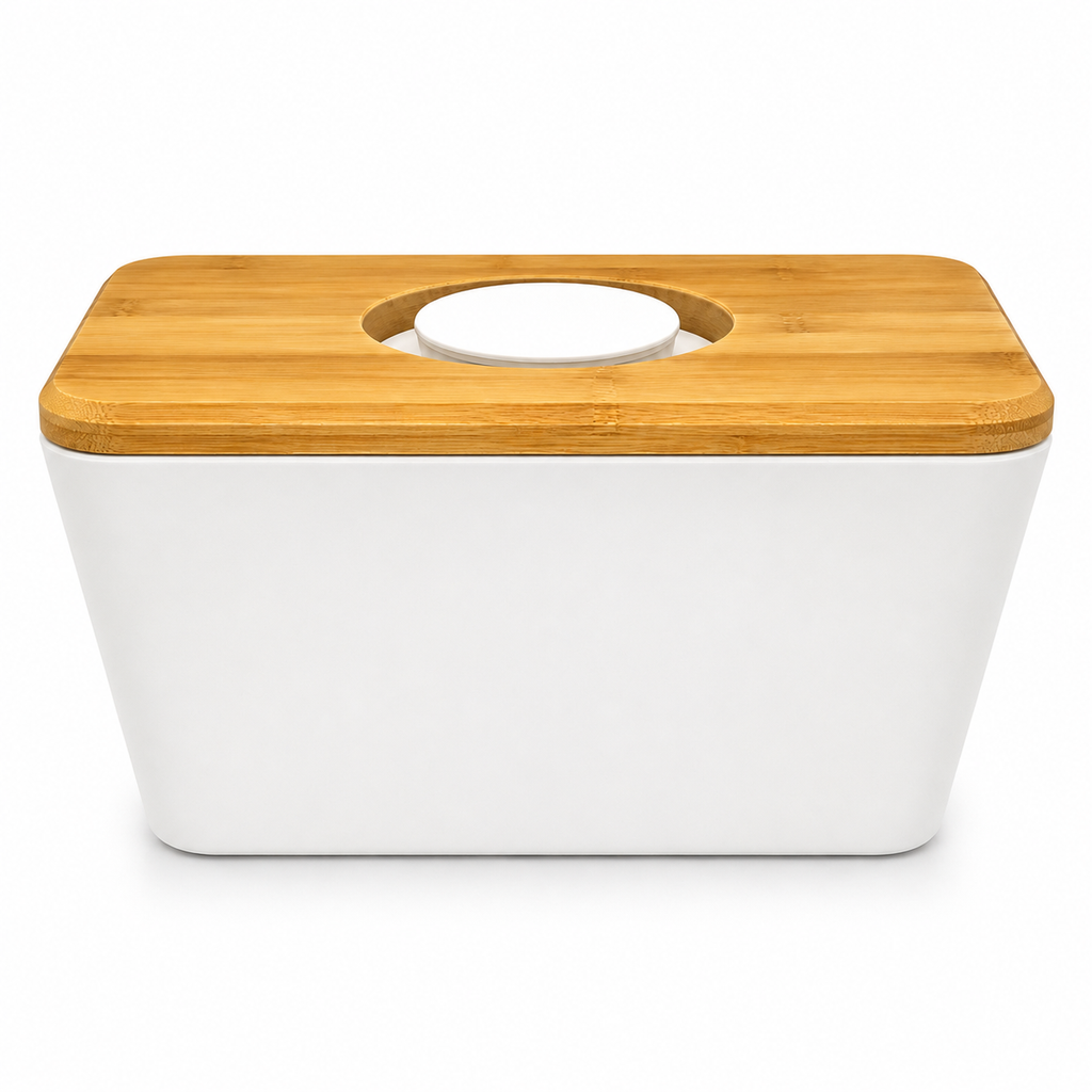 GEM+ | Bread Storage Bin Box with Eco Bamboo Cutting Board Lid Extra Large Space
